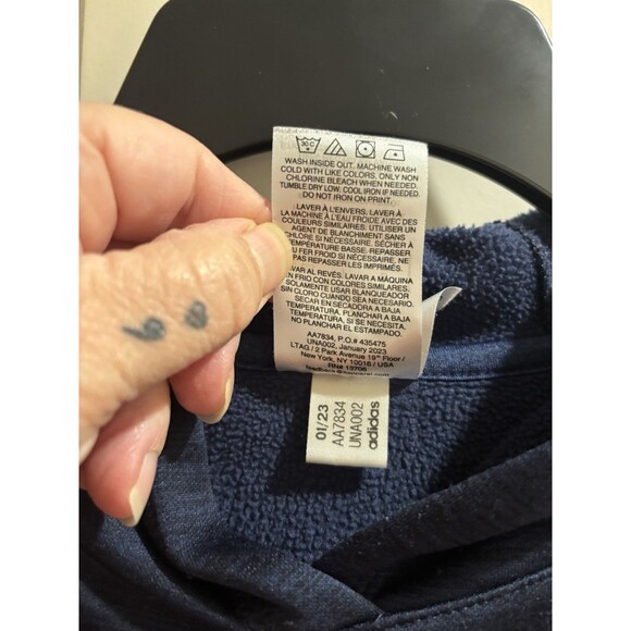 Boys Adidas Hoodie -Size M 10-12- Red White & Blue Striped Sleeves Hoodie - Picture 5 of 7